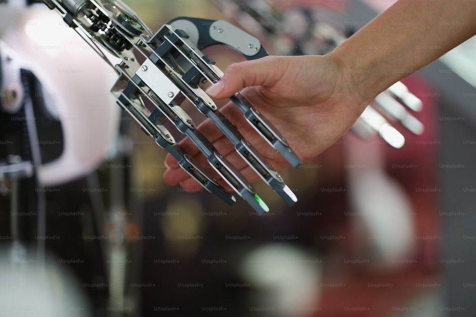 Human and AI robot working together